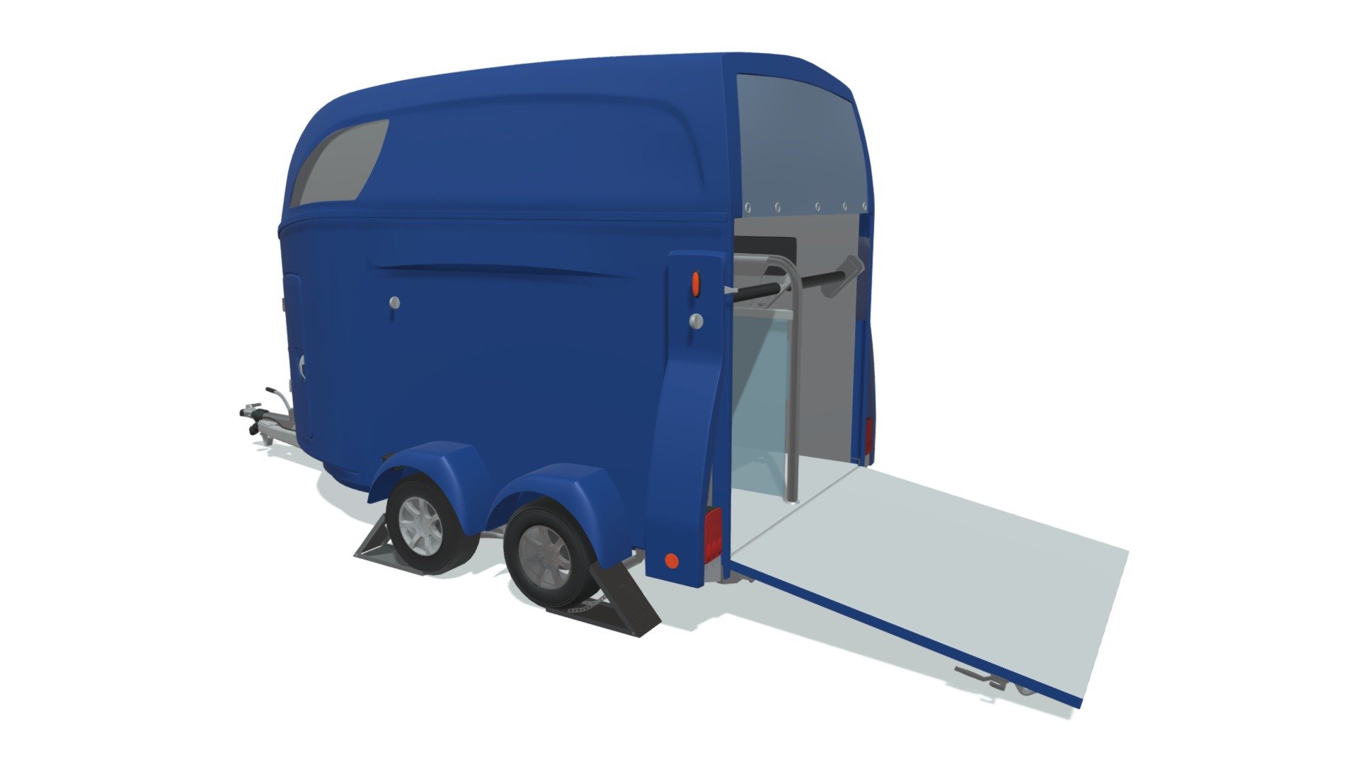 High quality 3d model of horse transport trailer 3d model