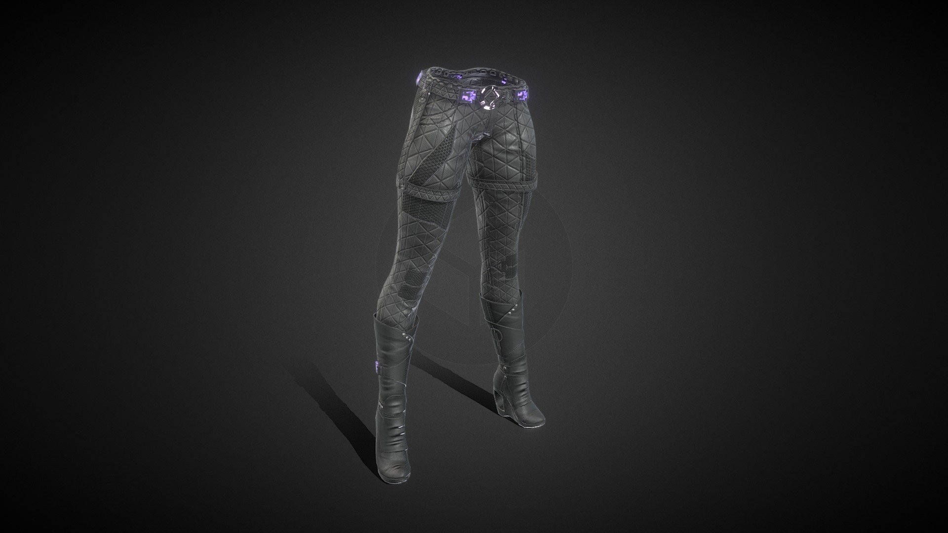 Pants -  4K PBR (Color, Height, Metallic, Roughness, Normals)
Belts - 4K PBR (Color, Height, Metallic, Roughness, Normals)
Boots - 4K PBR (Color, Height, Metallic, Roughness, Normals)
Buckles 2K PBR (Color, Metallic, Roughness, Normals, Emission)
Belt symbol 1K PBR (Color, Metallic, Roughness, Normals, Emission)
Tileable roughness 1K map for rivets - Female Leather Pants & Boots - Buy Royalty Free 3D model by dejan31 3d model