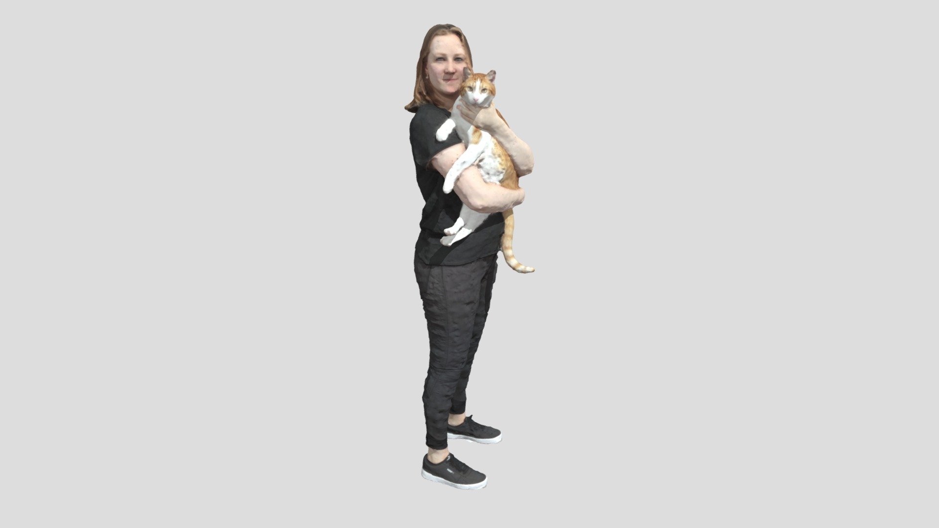 Women with cat - RAW scan - 3D model by 3DFascination 3d model
