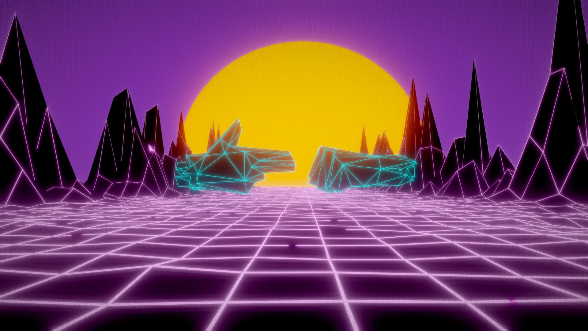 OutRun the Jewels is inspired by Run the Jewels + SketchFab's RTJ4D contest

Inspired by 80s Tron/Outrun vibes and of course Killer Mike and El-P

Based on &ldquo;RTJ Hands by RTJ, licensed under CC Attribution-NonCommercial-ShareAlike 3d model