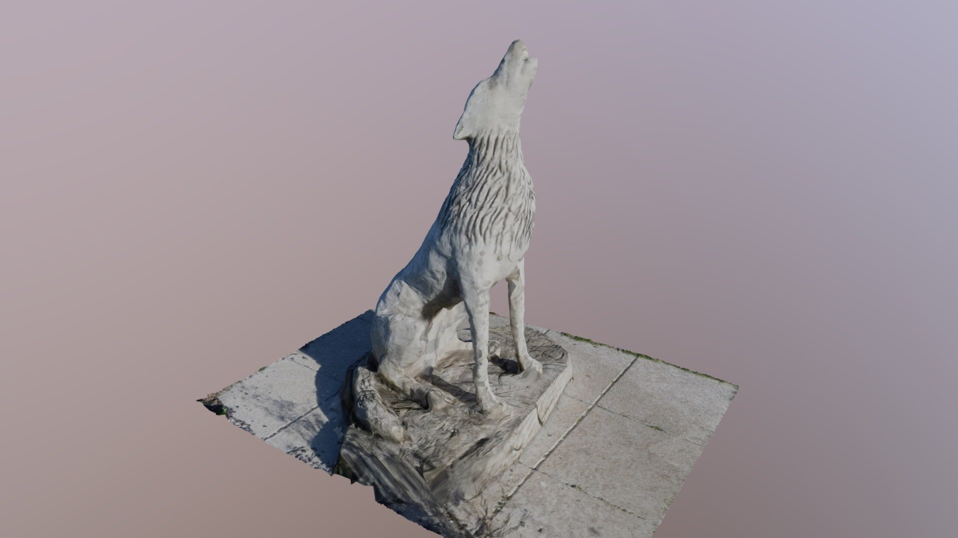 A wolf carved out of a tree stump. Photogrammetry with Meshroom 3d model