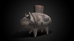 Thai water buffalo vessel, c. 1000 BCE artsmia, photogrammetry