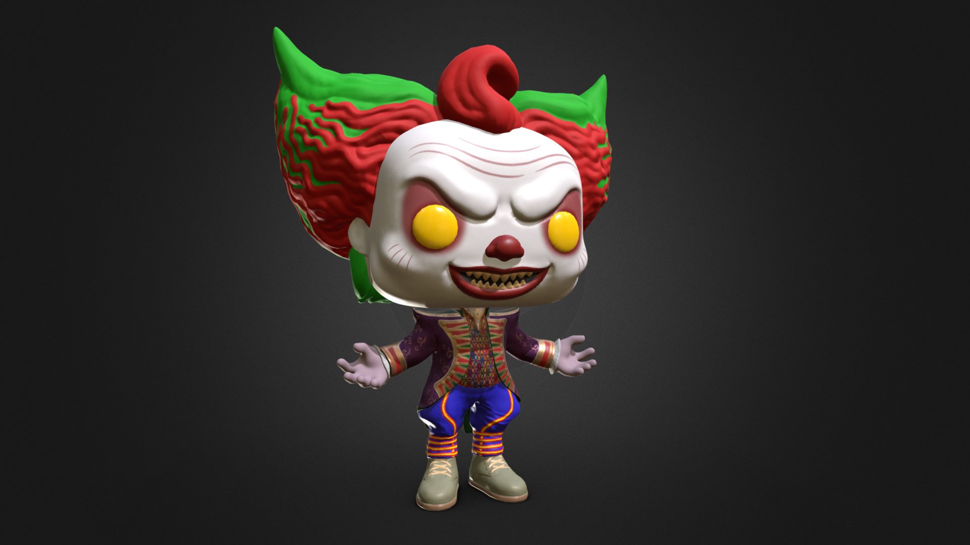 A design I created as a gift for one of my favorite horror clowns, mainly designed to be 3D printed 3d model