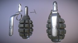 Soviet F1 Grenade grenade, f1, soviet, fragmentation, russia, gameready