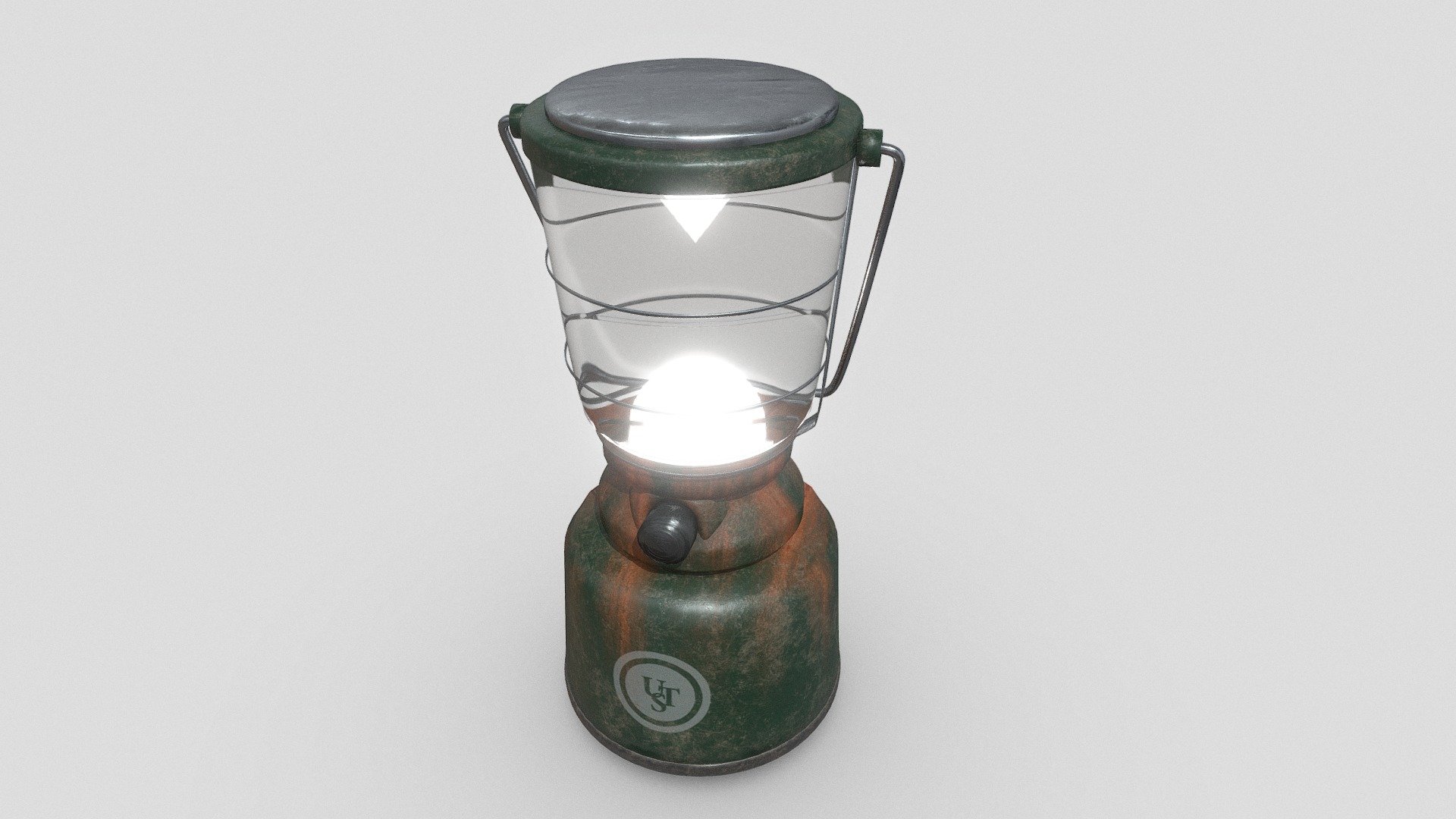 UTS Camping Lantern from REI. Weathered LED lantern designed to look like gas 3d model