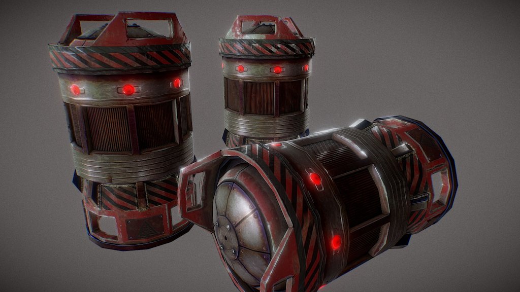 This is a model for Pump-Action Captain. Which is a game currently live on steam. I tried to create a assset which looks both good and which runs well on your system.

I also tried to give a small representation of a face (with the led lights) - Barrel Prop Render - 3D model by Rayco Haex (@rayco_haex) 3d model
