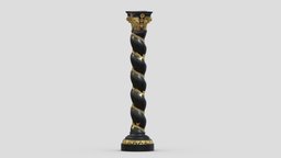 Solomonic Column Black And Gold
