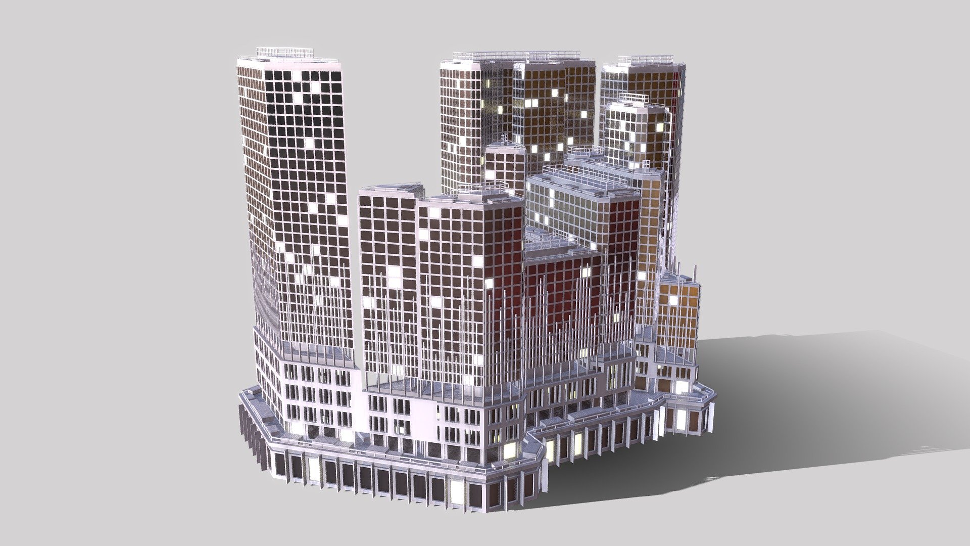 Detailed Skyscraper A1 - Skyscraper A 1 - Buy Royalty Free 3D model by Giimann 3d model