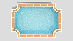 Gracian Shape Garden Pool garden, shape, indoor, pool, outdoor, gracian, pbr, low, poly