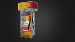 Modern Day Gas Pump by Travis Williams gas, pump, shell, maya2017, substancepainter, substance, studentwork, student