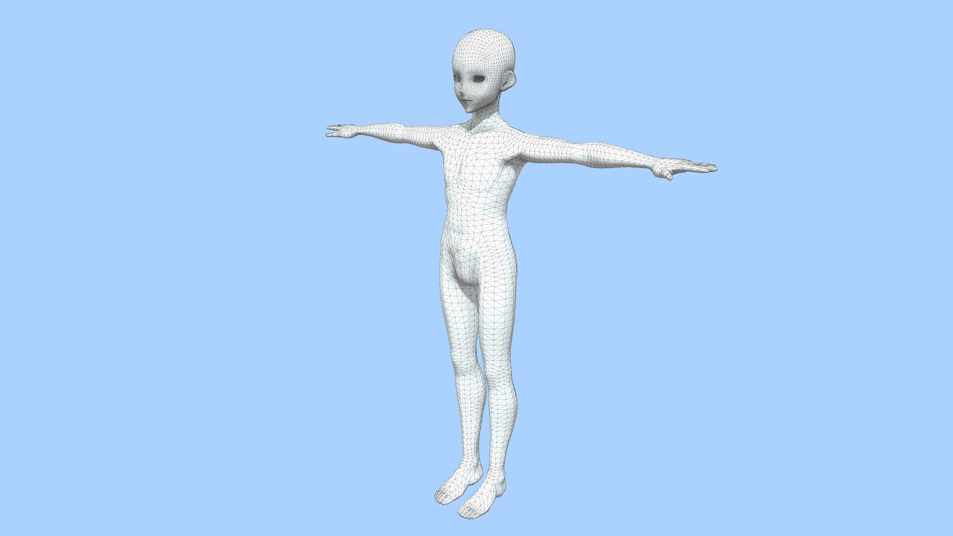 3D model Base Mesh Male Body VR / AR / low-poly