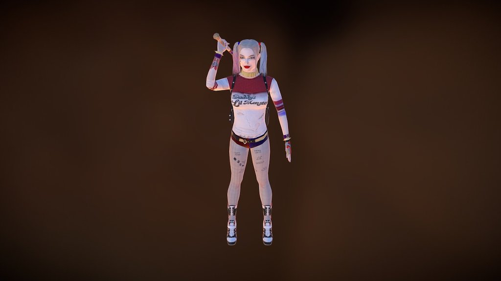 My first 3d character  Harley Quinn, Sucide scuad 3d model