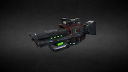 SciFi weapon plazma, weapon, asset, game, lowpoly, model, 3ds, gun, gameready