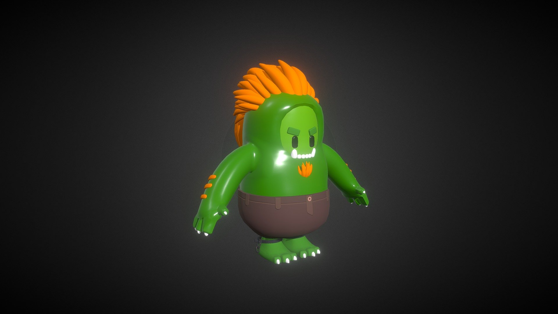 This is a skin made for school project based on a Fall Guys character at FIAP, inspired on Blanka from Street Fighter 3d model