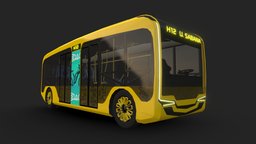 Inti electric bus transportation, solar, bus, public, yellow, concept, electric