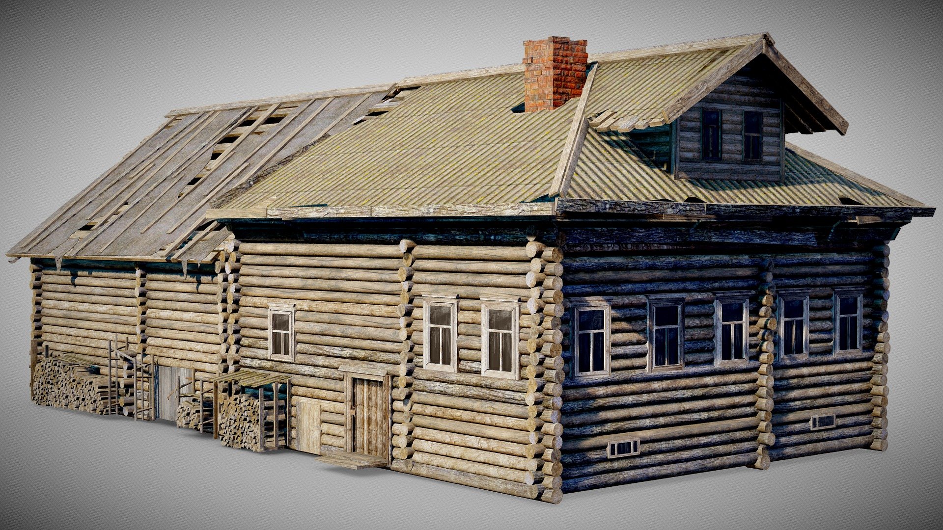 Woodenhouse_1 da1 - Buy Royalty Free 3D model by flawlessnormals 3d model