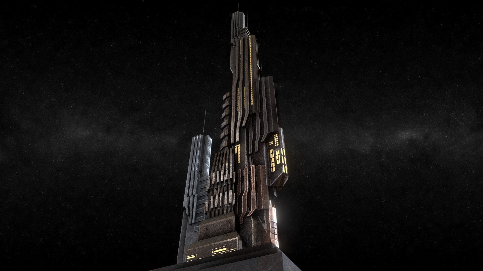 Amstad Digital collaboration between Nick Miller and Cécile Amstad - "old town" Scifi Tower - 3D model by Cécile Amstad (@c.m.a) 3d model
