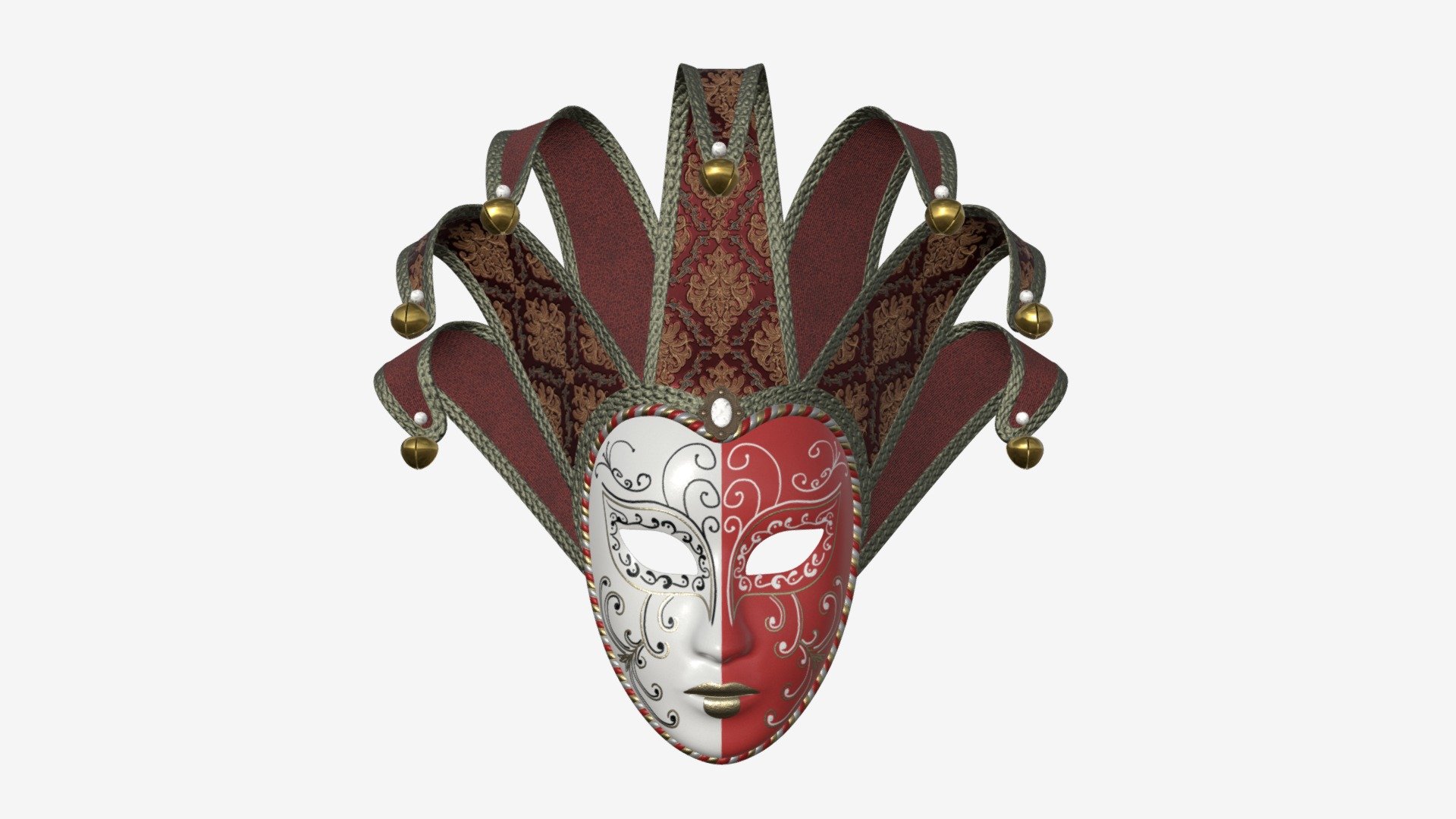 Carnival Venetian mask 02 - Buy Royalty Free 3D model by HQ3DMOD (@AivisAstics) 3d model