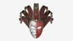 Carnival Venetian mask 02 face, theatre, symbol, decorative, festival, comedy, italian, head, mask, traditional, carnival, disguise, venetian, 3d, art, pbr, decoration, farse