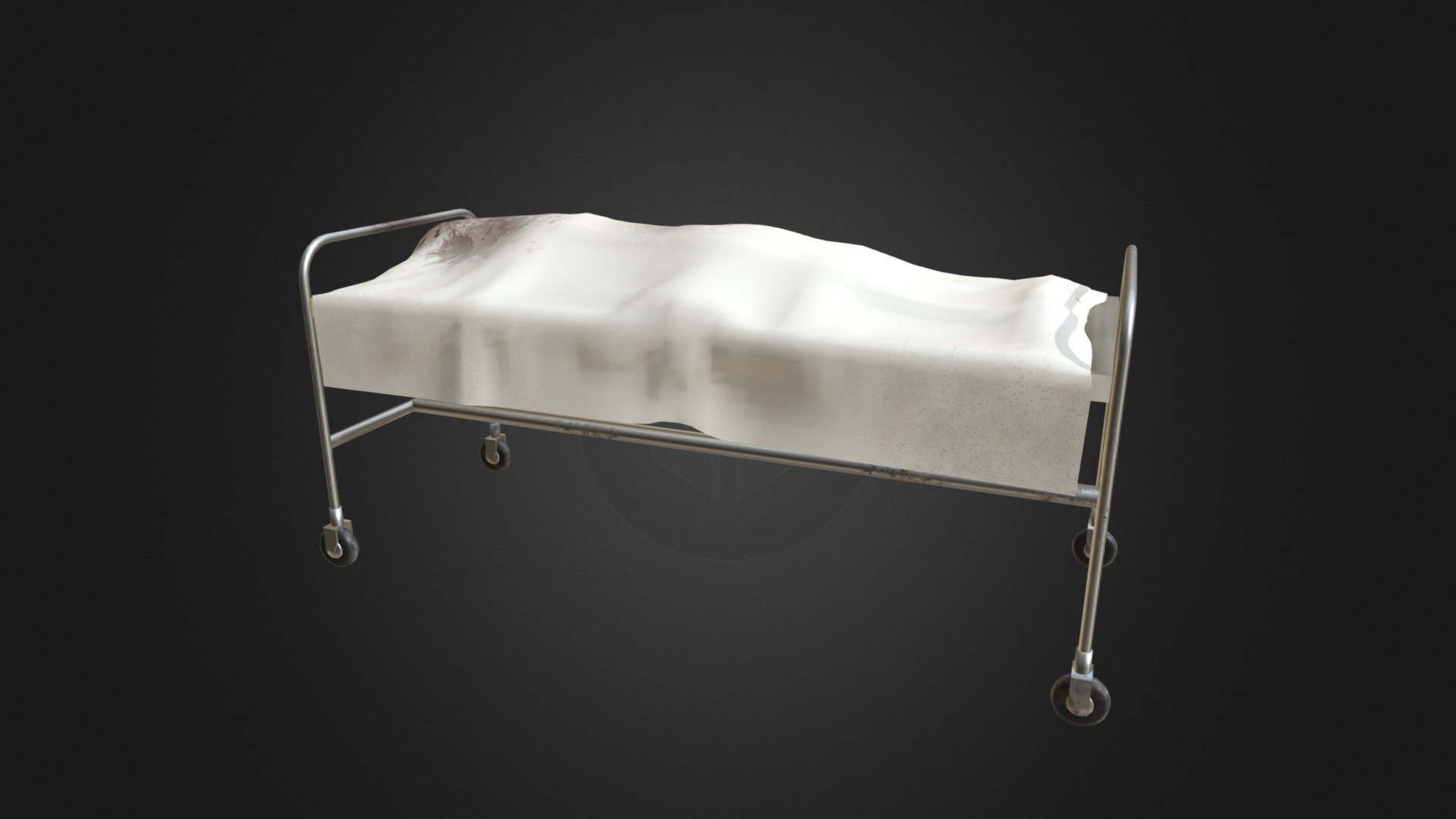 A cadaver carrier with a corpse hidden beneath a bloodied blanket. 

Modelled and textured for a project at university.

Modelled in: 3dsMax
Textured in: Substance Painter - Covered Cadaver Carrier - Buy Royalty Free 3D model by Isabella Kugler (@Isabella_Kugler) 3d model