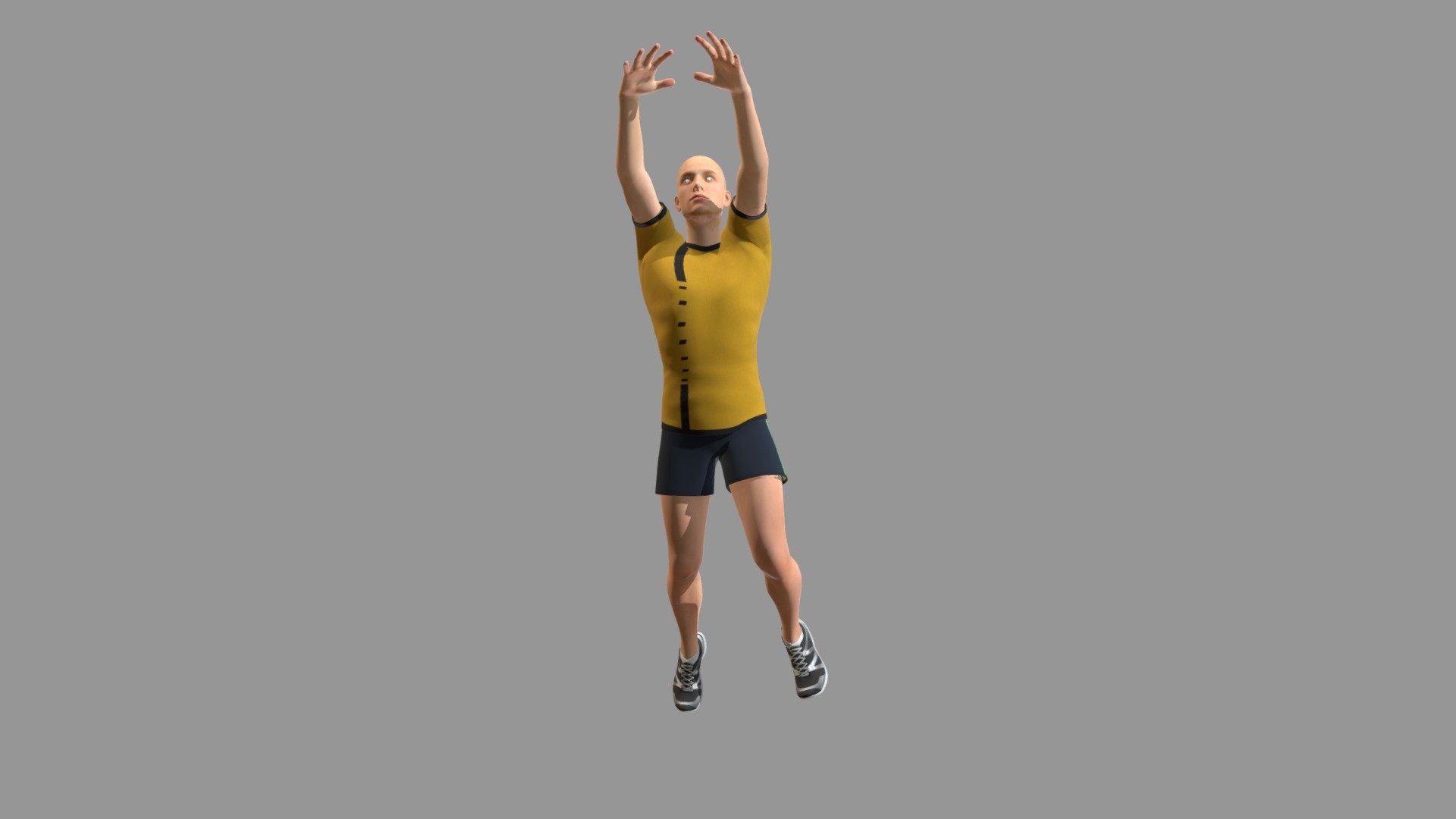 Pose of a volleyball player blocking the ball - Volley-Ball Player - 3D model by id-sports 3d model