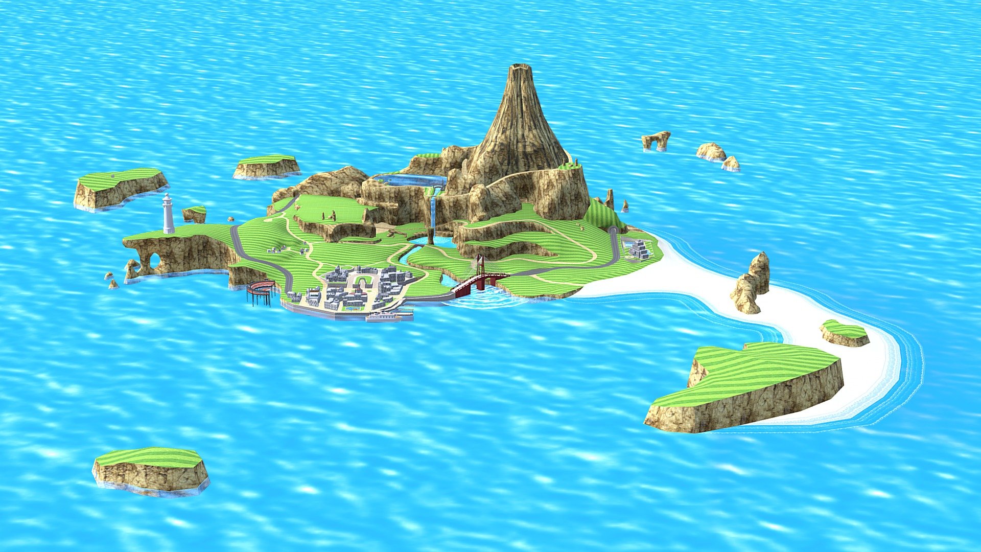 Wuhu Island - Wii Sports Resort - Download Free 3D model by Nelib! (@Nelib) 3d model
