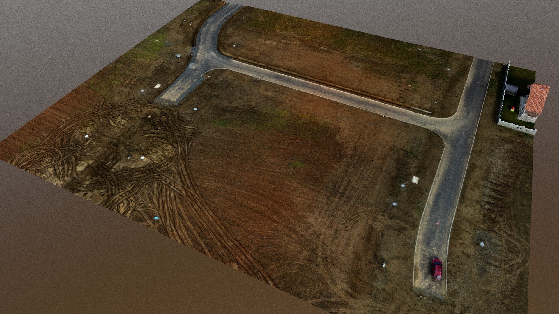 Terrain model of a parcel in Kozarmisleny, Hungary

It's flat&hellip; almost. But has some slope. My client wanted a pointcloud and an ortophoto&hellip; then he got it.

The model was created from 94 DJI Pahantom 3 Pro images, 5 gcps, and with WebODM - Terrain model Kozarmisleny, Hungary - 3D model by Faludi Zoltán, IntelliGEO (@intelligeo) 3d model