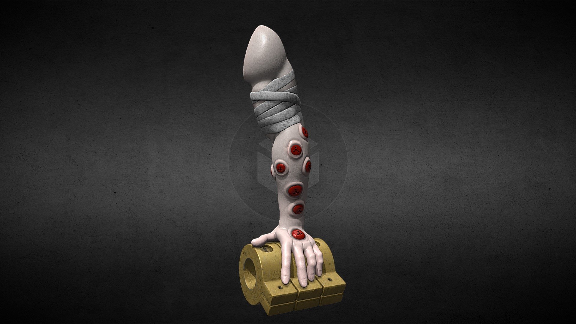 Danzo Sharigan Arm 
A quick 3D sculp of sharingan arm of Danzo from Naruto.
Multiple pieces textured in substance, with automatic unwrap

Scale (blender): 5 height
Real world, Metric
Quad Faces 

File formats include:
Obj , Fbx , Stl 

Vertices: 375.586
Edges: 829.840
Faces: 454.444 - Danzo Sharingan - Buy Royalty Free 3D model by 3DGuimaraes 3d model