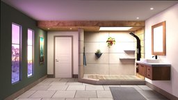 Simple Bathroom Baking room, modern, bathroom, baking, winter, b3d, vr, ar, interior-design, showers, architecture, blender, design, interior