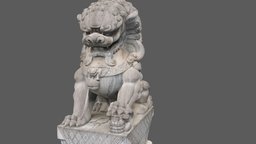 Stone Big Lion 01 china, lion, sculptgl, stone