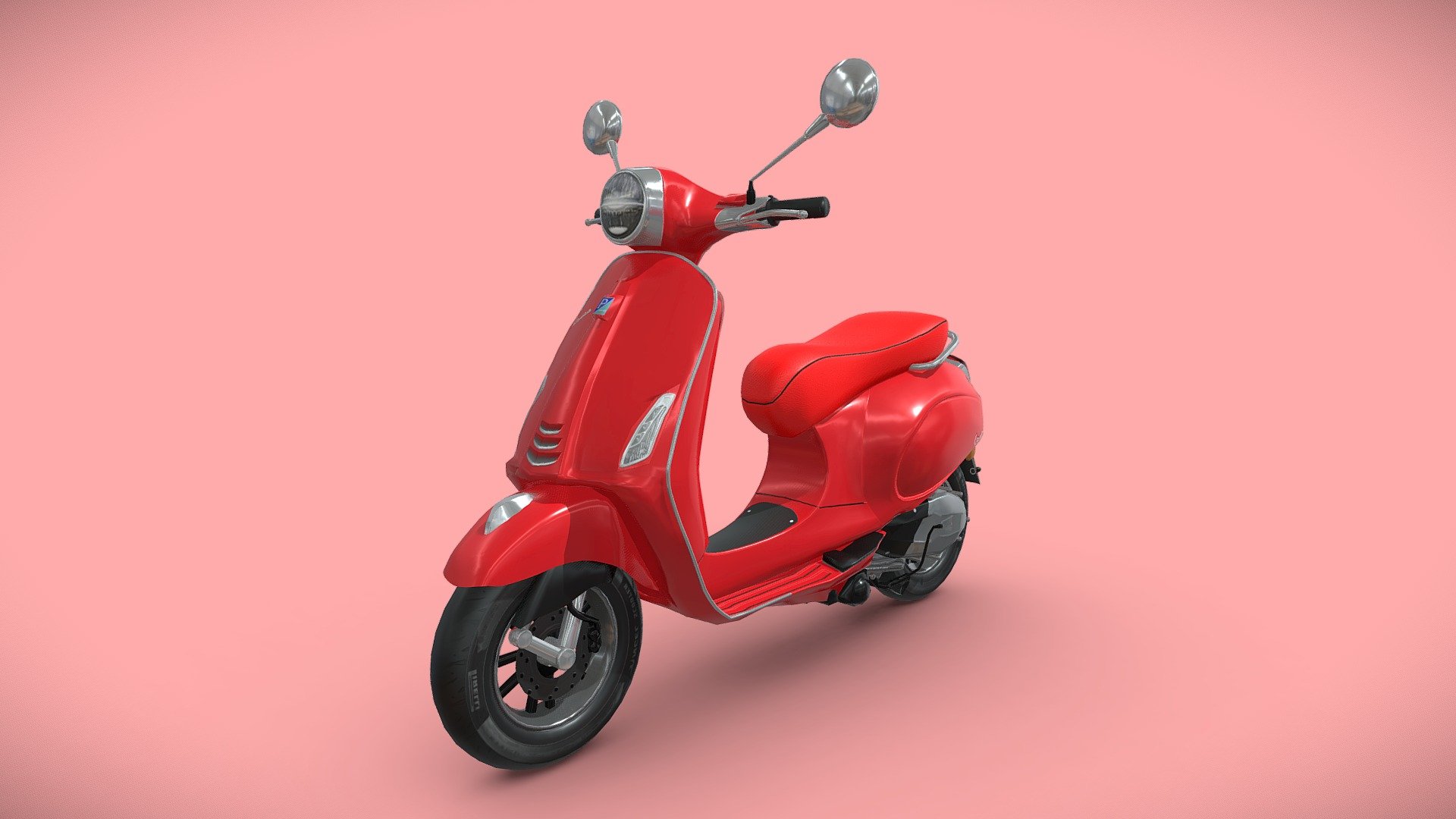 This is Vespa Primavera 150 model of Scooty 3d Model.

This is in Rosso Red Color of Vespa Primavera 150.

The model was created in Maya 2018, rendered with Substance painter, Clean topology based on quads. Detailed High quality model.

All Materials in this pack are provide with all named.

Model Type: Polygonal
Polygons: 18,341
Vertices: 18,897
Formats available: Maya ASCII 2018, Maya Binary 2018, FBX , OBJ
Textures: Color, Normal, Metallic, Roughness, Ambient Occlusion, Curvature and Thickness
Texture Resolution: 4096 x 4096 pixels

If the price is not suitable for you can contact me and discuss the price.

Please don't forget to rate the model.

Hope you like it!

Thank You 3d model