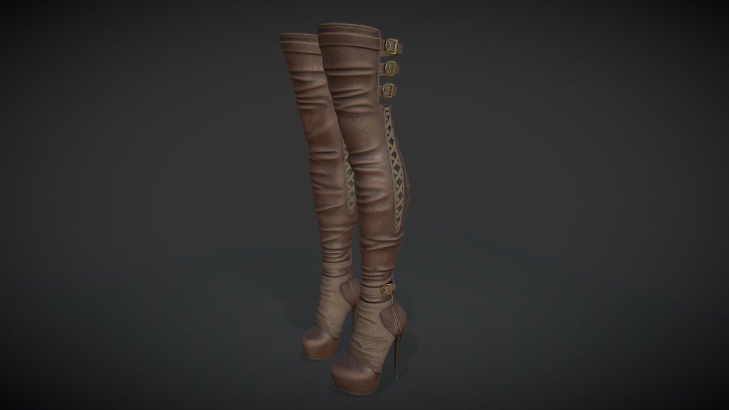 Modeling: Blender 2.78
Texturing: Substance Painter 2.3 - High Boots - 3D model by Oleh Ivanov (@ChEmlsT) 3d model