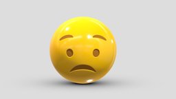 Apple Worried Face face, set, apple, messenger, smart, pack, collection, icon, vr, ar, smartphone, android, ios, samsung, phone, print, logo, cellphone, facebook, emoticon, emotion, emoji, chatting, animoji, asset, game, 3d, low, poly, mobile, funny, emojis, memoji