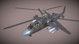 Kamov Ka-52 "Alligator" Dark Basic Animation rotor, soviet, copter, chopper, b, russian, attack, russia, aircraft, jet, ussr, airforce, alligator, hokum, ka, 52, ka-52, coaxial, helicopter, war, ka52, hokum-b