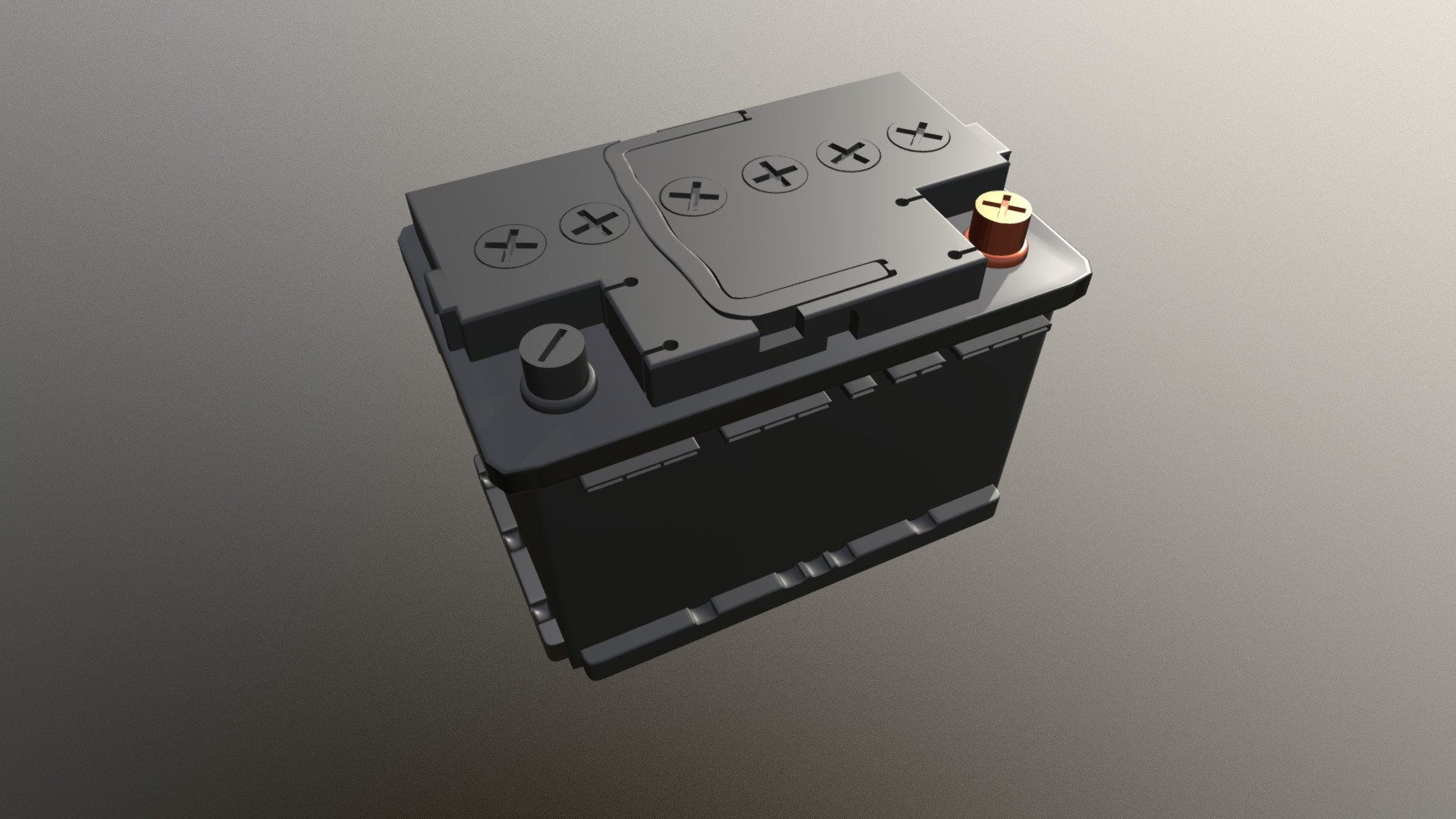 A simple 3D Model of a car battery, one of my first ever 3D objects made in Blender 3d model