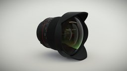 Rokinon 8mm f/3.5 AS IF UMC Fish-eye CS II Lens kit, still, eye, photo, fish, dslr, lens, camera, reflex, fisheye, optic, objective, slr, low-poly, glass, 3d, low, poly, model, digital
