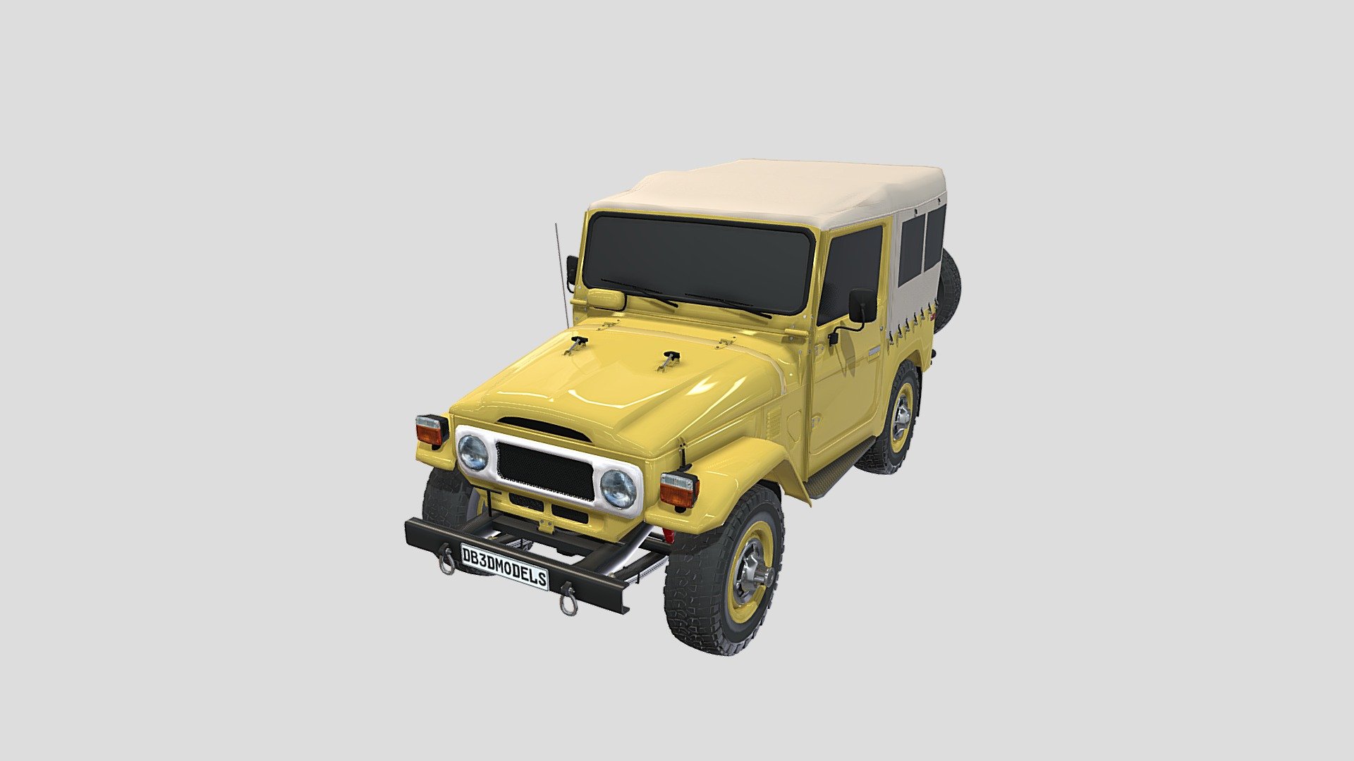 Highly detailed Generic 4x4 3d model rendered with Cycles in Blender, as per seen on attached images. 
The 3d model is scaled to original size in Blender.

File formats:
-.blend, rendered with cycles, as seen in the images;
-.obj, with materials applied;
-.dae, with materials applied;
-.fbx, with materials applied;
-.stl;

Files come named appropriately and split by file format.

3D Software:
The 3D model was originally created in Blender 2.8 and rendered with Cycles.

Materials and textures:
The models have materials applied in all formats, and are ready to import and render.
The models come with four png textures(one for the number plate, which can easily be removed).

Preview scenes:
The preview images are rendered in Blender using its built-in render engine &lsquo;Cycles'.
Note that the blend files come directly with the rendering scene included and the render command will generate the exact result as seen in previews.

Don't forget to rate and enjoy! - Generic 4x4 car v2 - Buy Royalty Free 3D model by dragosburian 3d model