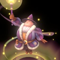 Jolly Wizard wizard, mage, mafubash, character, handpainted, fantasy