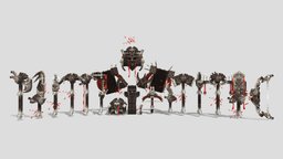 Diablo Animated Weapon Set games, blockbench, minecraft, weapons, lowpoly, pixetart