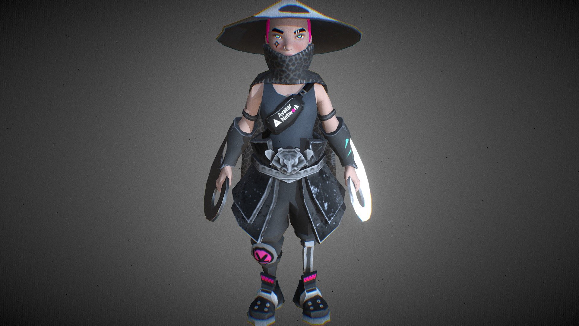 Digital Ronin in a Cyberpunk World🦾. This is a Decentraland wearable character designed and created by me for AvatarNetwork, showcasing my imagination of cyberpunk wuxia⚔️. For more information, please visit the website https://avatar.io/ .If you’re interested in customizing a character like this, please visit my personal website: zimon.cc - Cangqiong - Futuristic Cybernetic Assassin - 3D model by Zimon3D 3d model