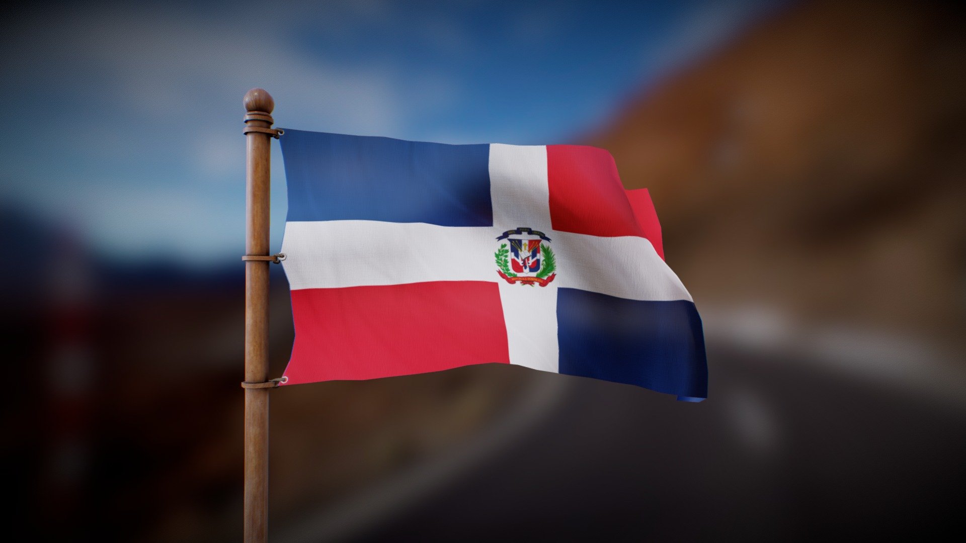 Flag waving in the wind in a looped animation

Joint Animation, perfect for any purpose
4K PBR textures

Feel free to DM me for anu question of custom requests :) - Flag of Dominican Republic - Wind Animated Loop - Buy Royalty Free 3D model by Deftroy 3d model