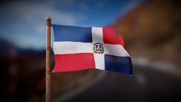 Flag of Dominican Republic wind, flag, country, sign, north, atlantic, wave