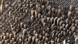 New York tile, buildings, ny, manhattan, newyork, midtown, architecture, low-poly, lowpoly, city
