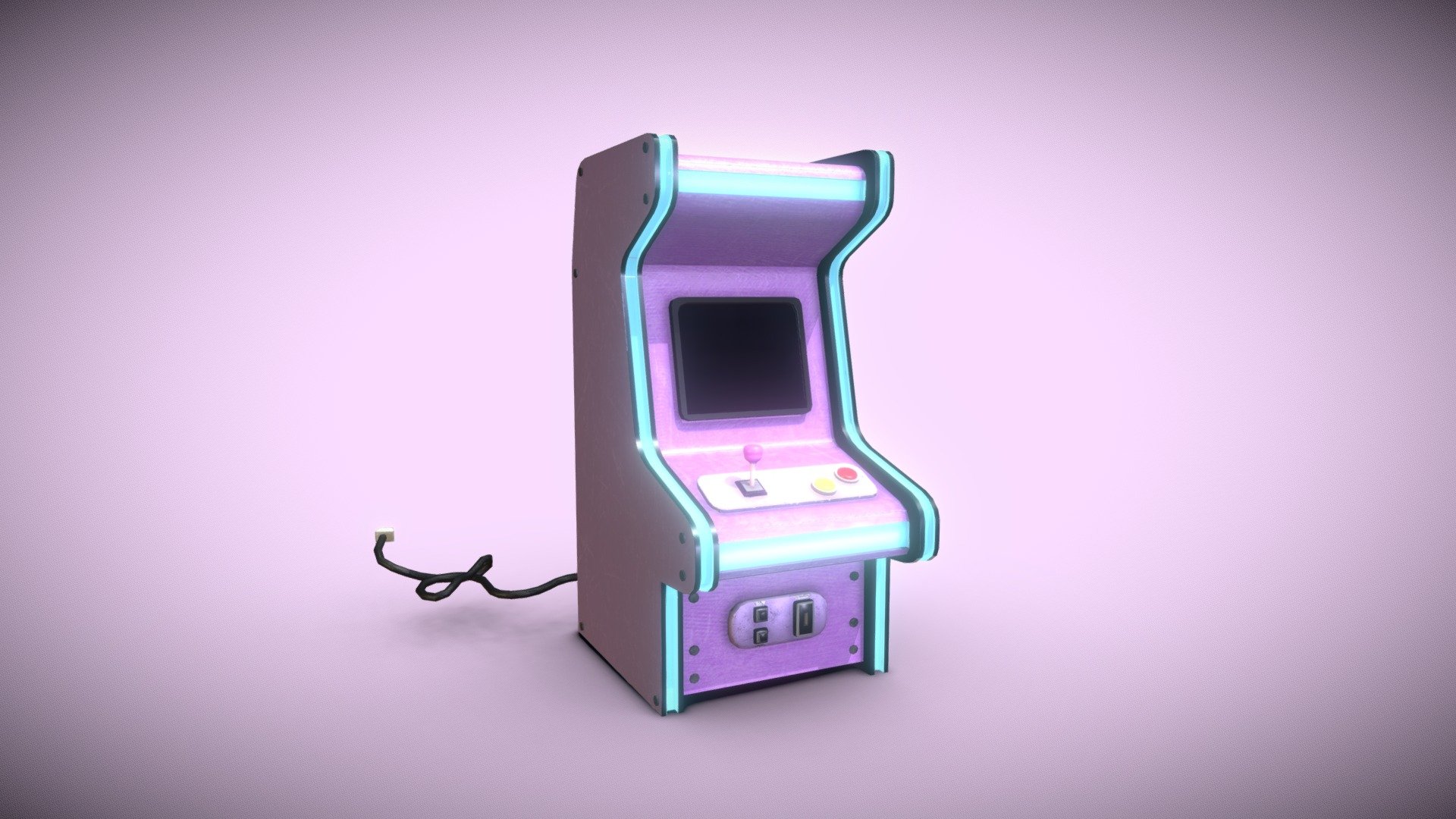 Neon arcade machine 3d model