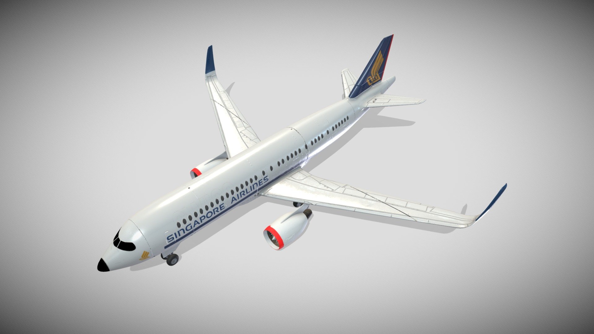 Two Materials Metalness 4k - 10% Size - Attached Ids Map and VRay Material Library - Airbus Singapore Airlines - Buy Royalty Free 3D model by Francesco Coldesina (@topfrank2013) 3d model