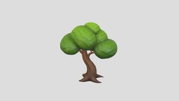 Cartoon Tree 001 tree, plant, forest, toon, style, assets, exterior, collection, park, vegetation, nature, jungle, conifer, cartoon, game, wood, environment