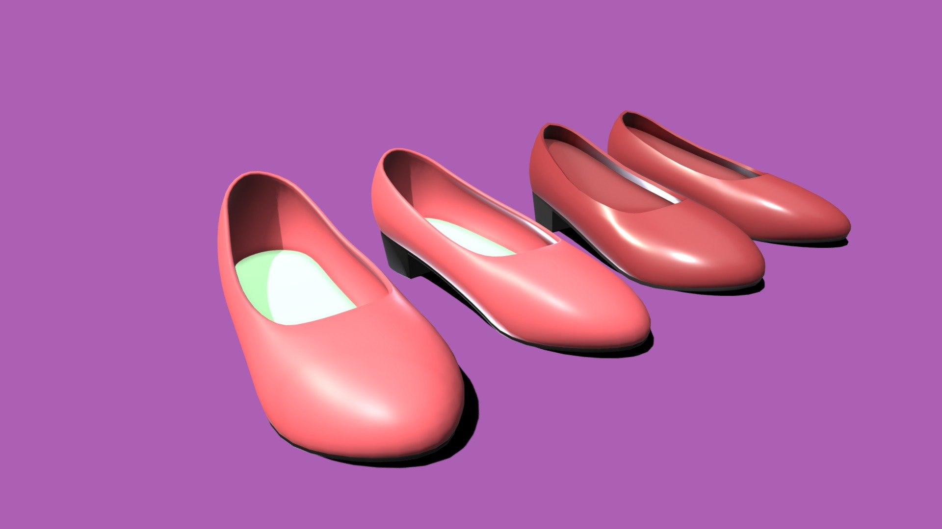 This is a low heels pumps 3D material.
The data format is FBX file 3d model