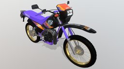Motocicleta Yamaha DT 125 yamaha, motorbike, motorcycle, substancepainter, substance, vehicle, cinema4d, yamaha3d