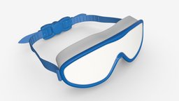 Swimming Goggles 01 goggles, equipment, protection, pool, exercise, strap, accessory, glasses, water, swim, 3d, pbr, sport