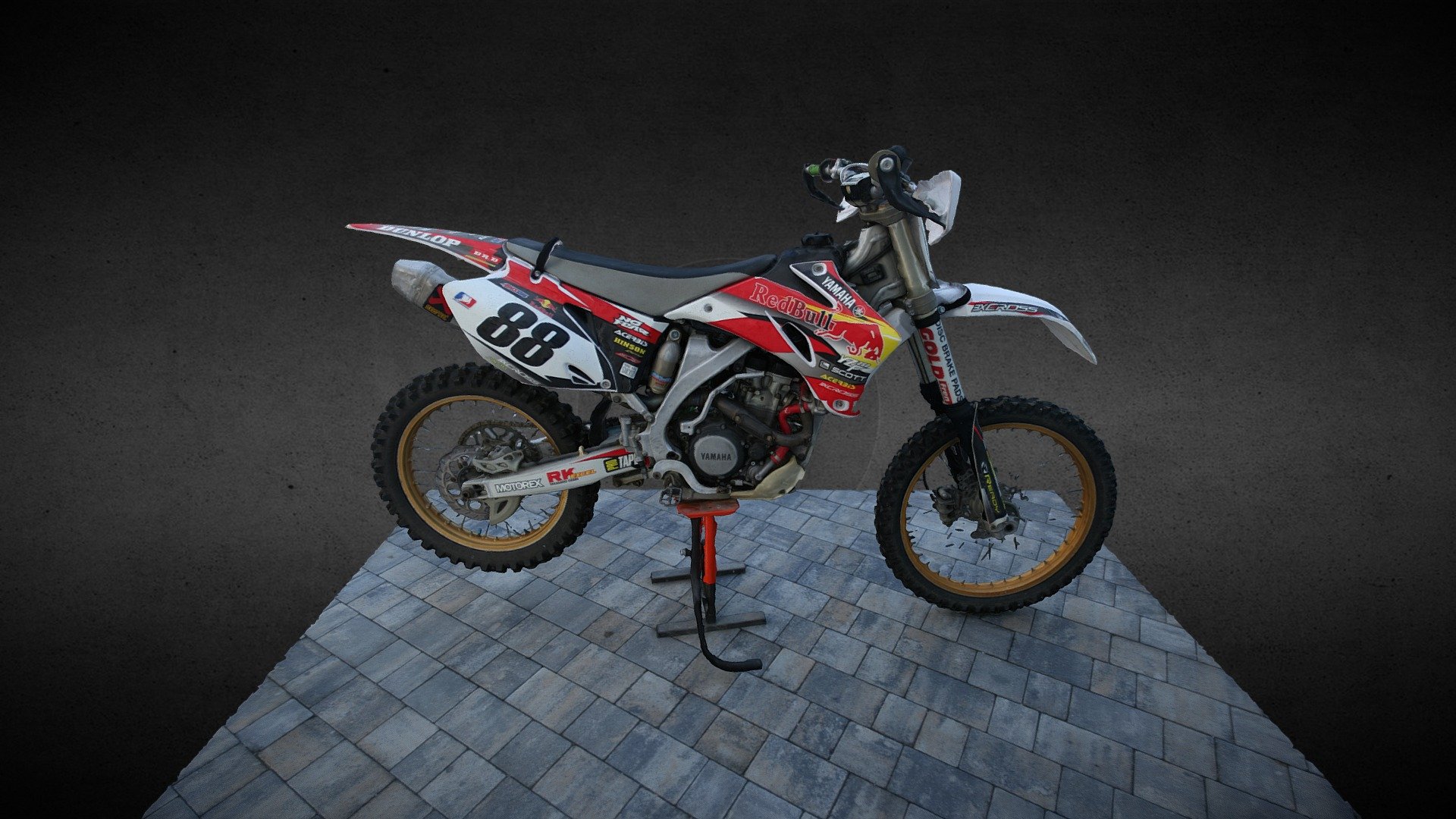Photogrammetry model of Yamaha YZ250F

Created in RealityCapture by Capturing Reality from 307 images in 01h:03m:53s 3d model